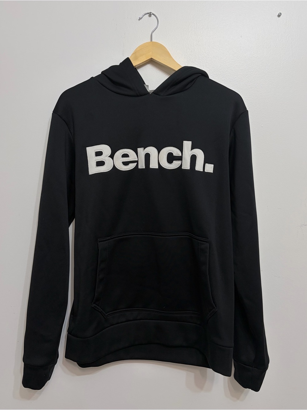 Bench Black Hoodie with Gray Fleece Lining